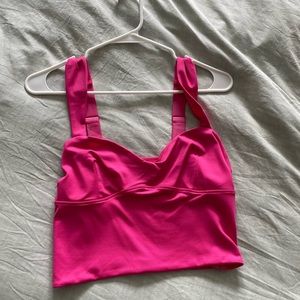 pink cropped tank top
